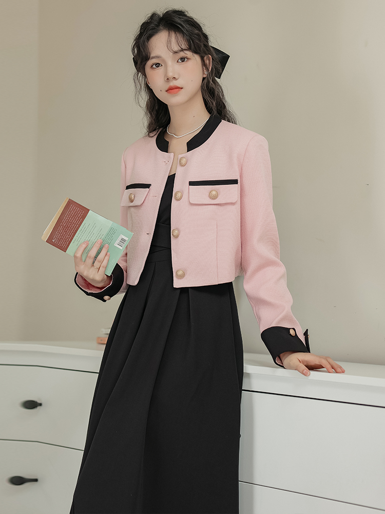 Early Spring Pink Two-Piece Dress Set for Women 2025 Slimming
