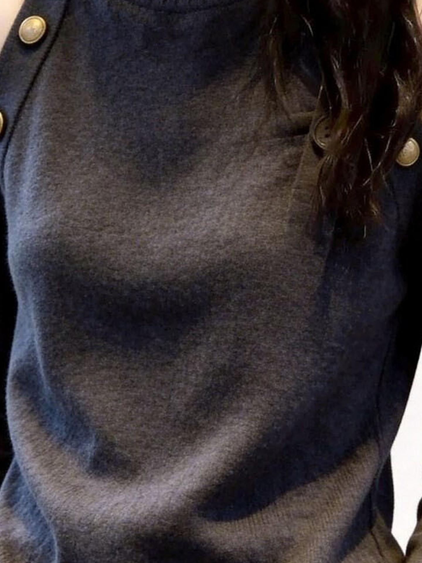 Gray Stand Collar Off-Shoulder Knit Top for Women Autumn 2026 - Image 3